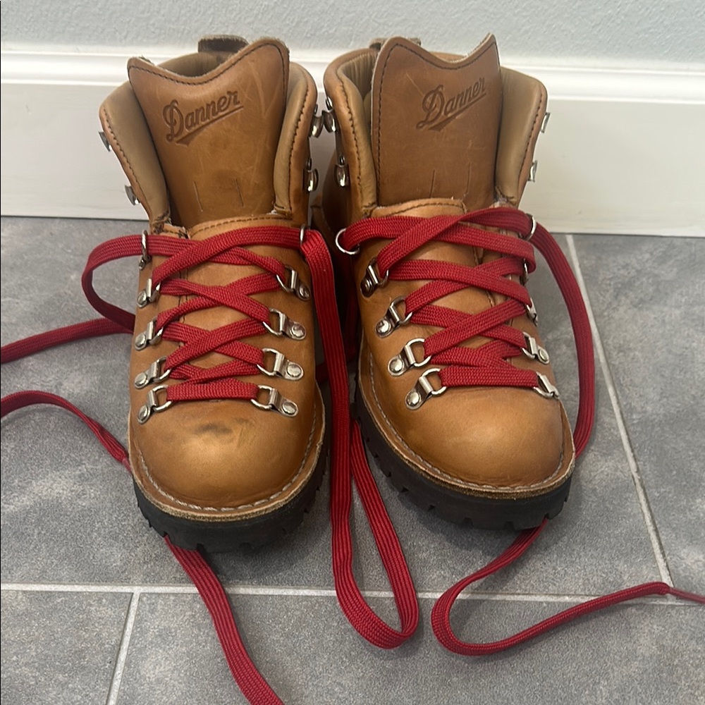 Danner Tan Leather Boots with Red Laces